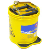 heavy duty mop bucket 16 litre on wheels yellow
