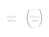 Plumm Stemless White + Wine Glass Crystal 398ml