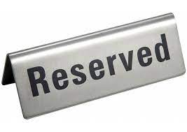 Reserved Table  Sign Stainless Steel A Frame Silver Signs
