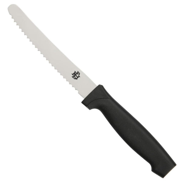Steak Knife S/S Round Point Tip Black Plastic Handle