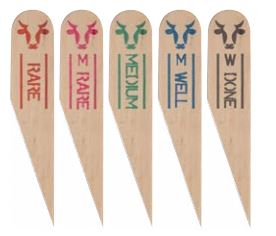 Steak & Meat Marker Wood 96mm Pack 200
