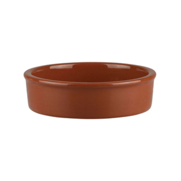 terracotta brown round tapas dish bowl