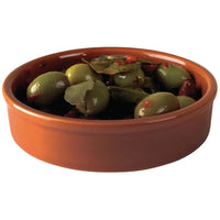 terracotta brown round tapas dish bowls