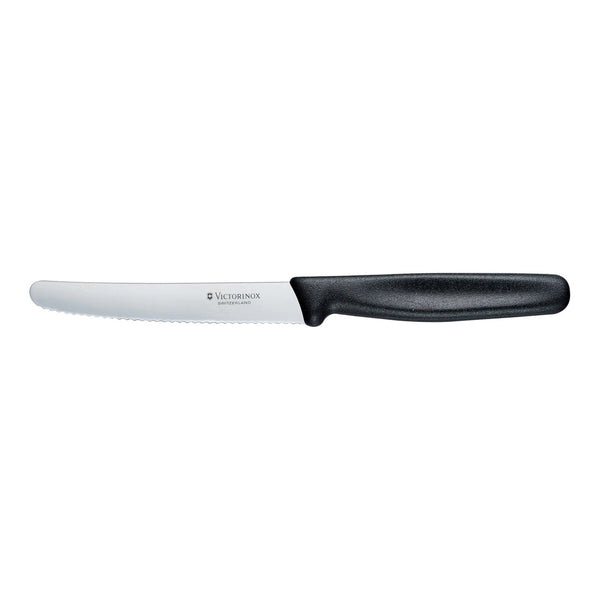 steak and vegetable knife black handle 11cm serrated