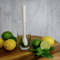Original Plastic White Muddling Stick Ridged Base 3cm x 21.5cm