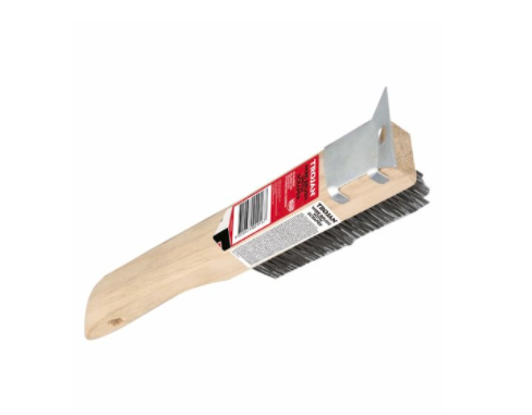 Wooden Handle Wire Brush With Stainless Steel Scraper TJQ0065